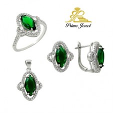 Gümüş zirkon taşlı set